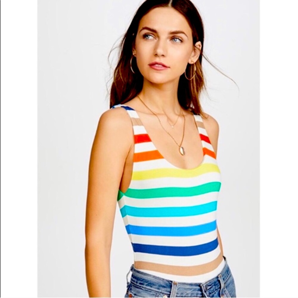 Alice + Olivia Deanne Rainbow Bodysuit